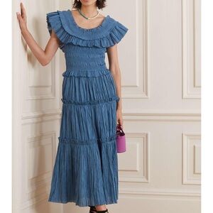 SEA NYC MICAH BLUE MIDI DRESS